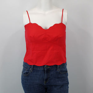 Anthro Raspberry Scalloped Crop Top - 12, 14, 16 Anthro Raspberry Scalloped Crop Top - 12, 14, 16