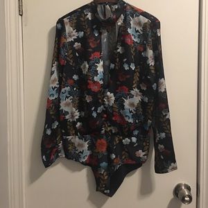 ZARA Floral body suit
