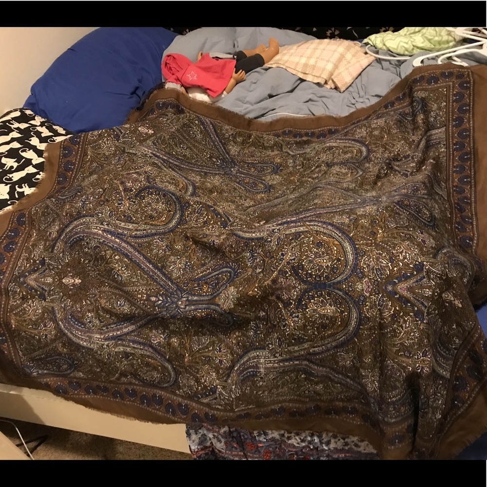 Brown patterned tapestry