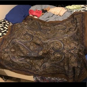 Brown patterned tapestry