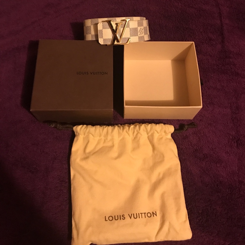 Louis Vuitton belt white damier 100% authentic