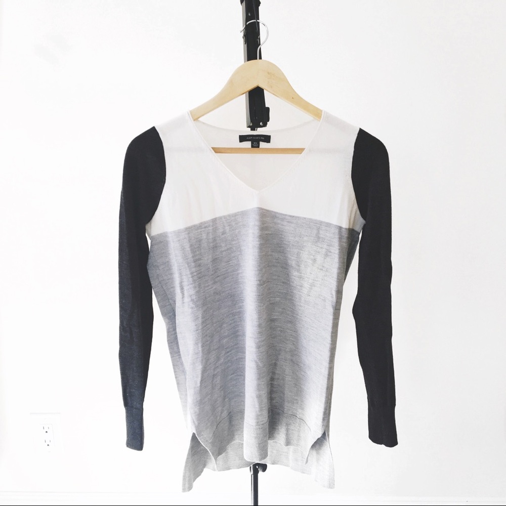 Ann Taylor Merino Color Block Sweater