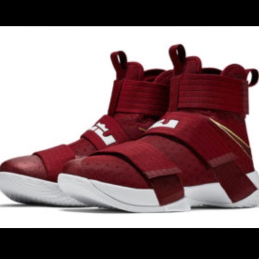 HP Nike LeBron Soldier 10 Red & Gold size 8