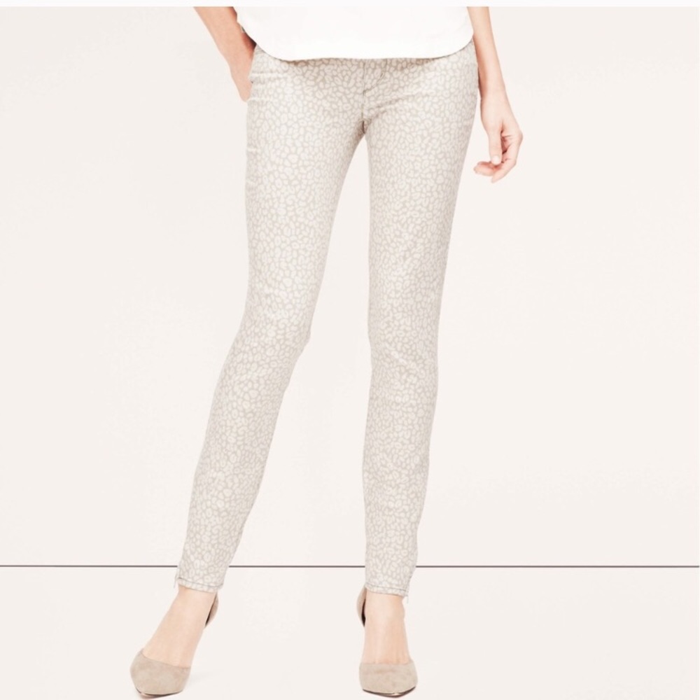 LOFT | Leopard Modern Ankle Skinny Jeans 28 {H04}