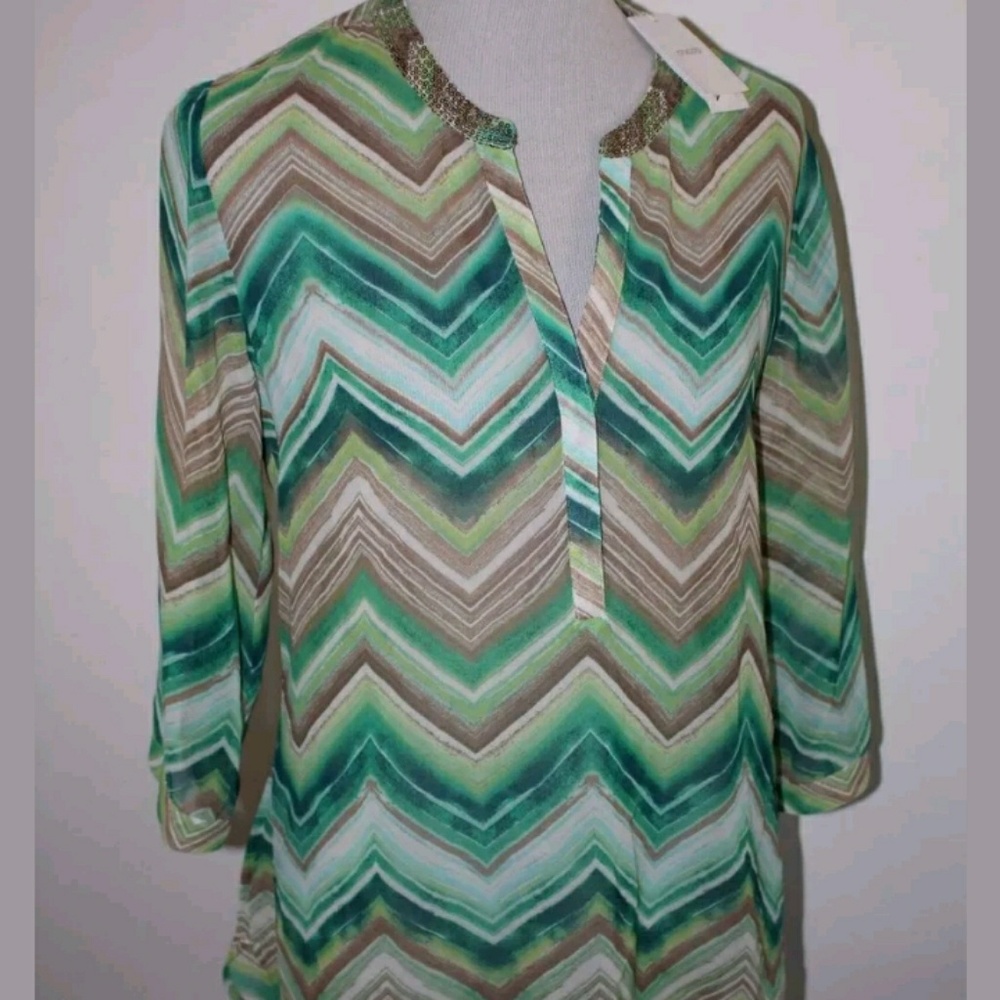 Chico's size 2 Women's Blouse/Tunic Semi Sheere.