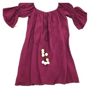 Off the shoulder mini dress (Purple/Maroon)