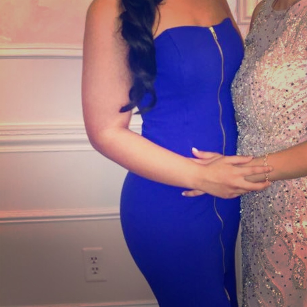 Royal Blue Zipper Dress