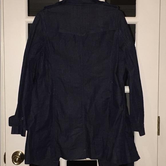 Talbots Double-Breasted Denim Trench Coat - Picture 2 of 5