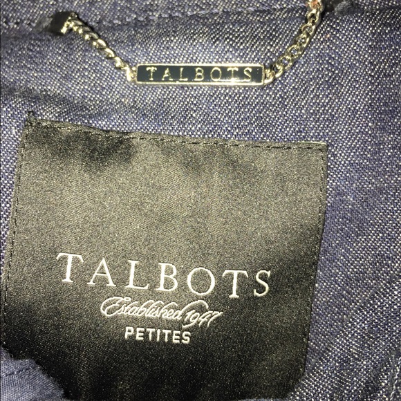 Talbots Double-Breasted Denim Trench Coat - Picture 4 of 5