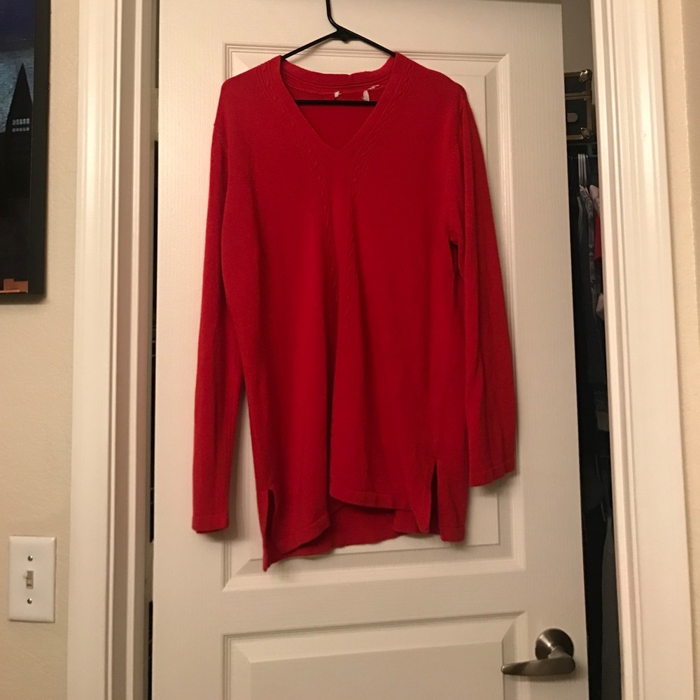 Long oversized red sweater