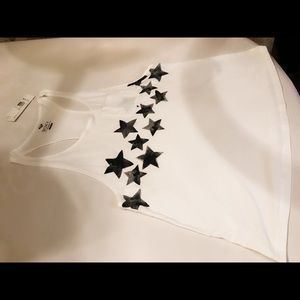New Roxy Racerback Stars White Pocket Shirt XL
