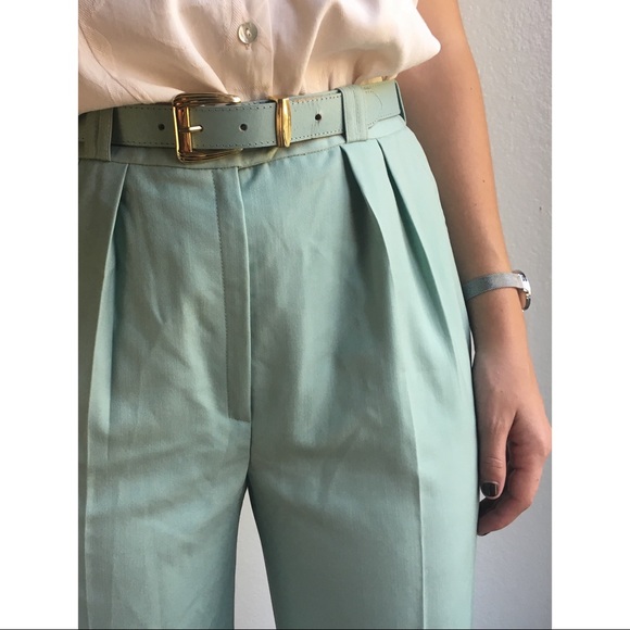 Vintage Pants - Vintage✨100% wool mint green trousers