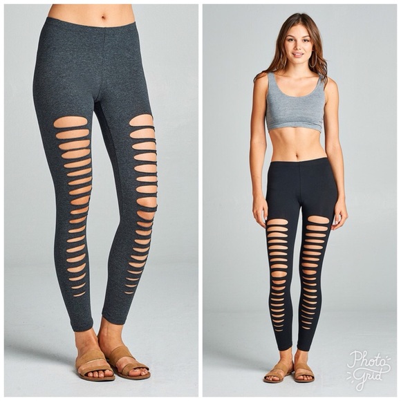  Ladder Cut Out Jersey Leggings - Picture 5 of 8