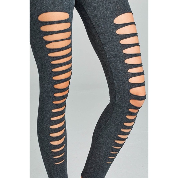  Ladder Cut Out Jersey Leggings - Picture 7 of 8