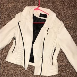 White Faux Leather Jacket