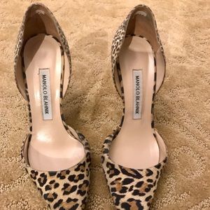 Manolo Blahnik leopard print high heels