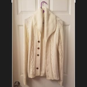 Knitted white sweater