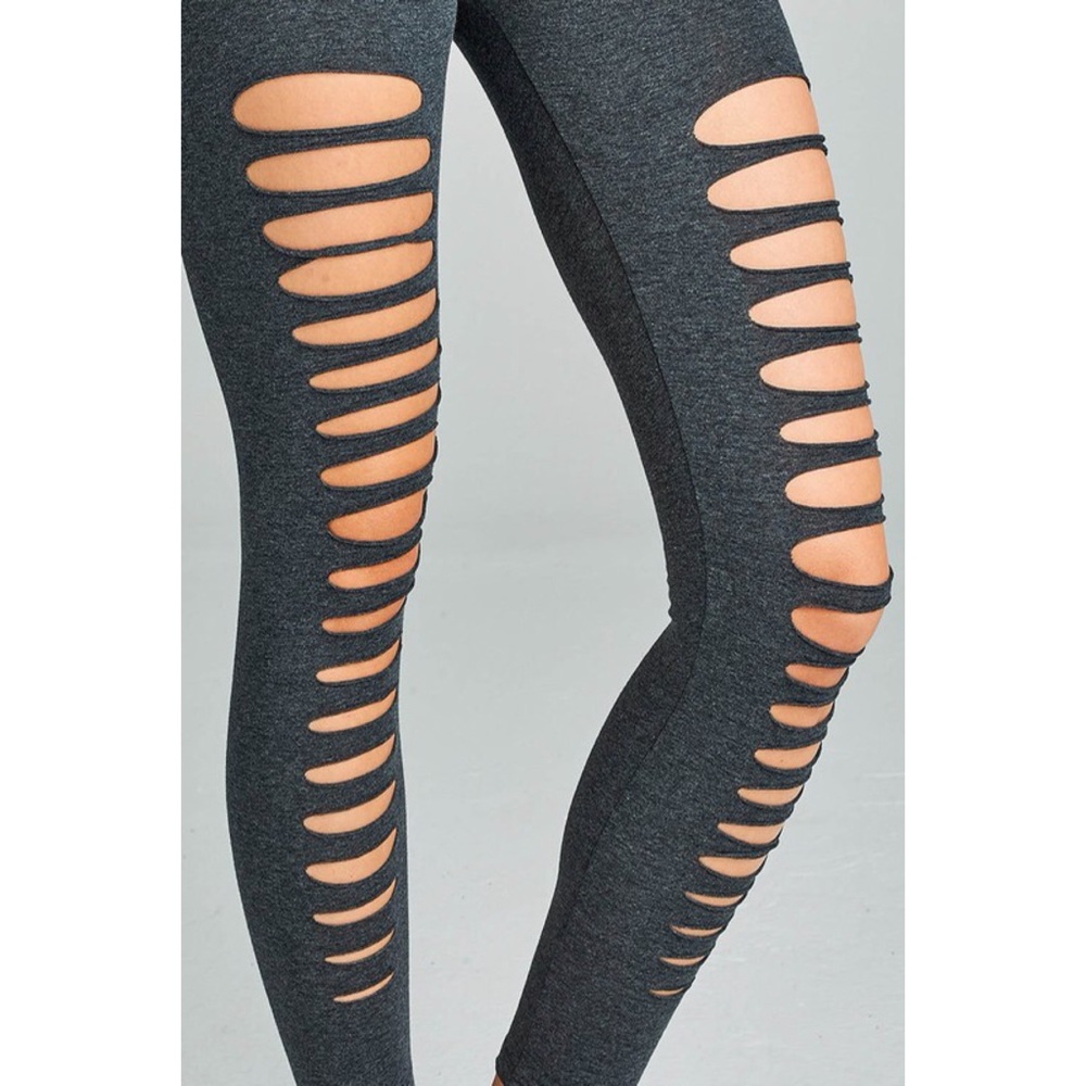  Ladder Cut Jersey Leggings - Picture 5 of 7