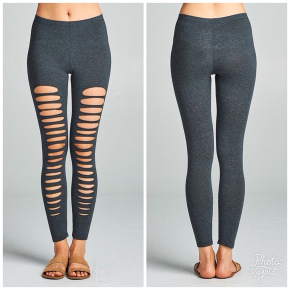  Ladder Cut Jersey Leggings - Picture 4 of 7