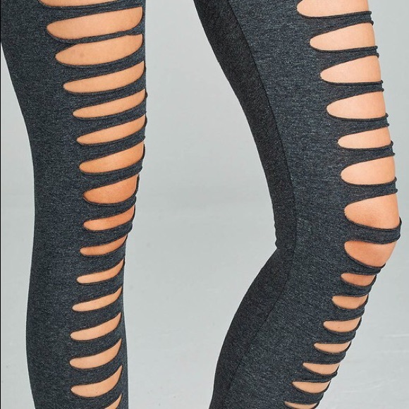  Ladder Cut Jersey Leggings - Picture 6 of 7