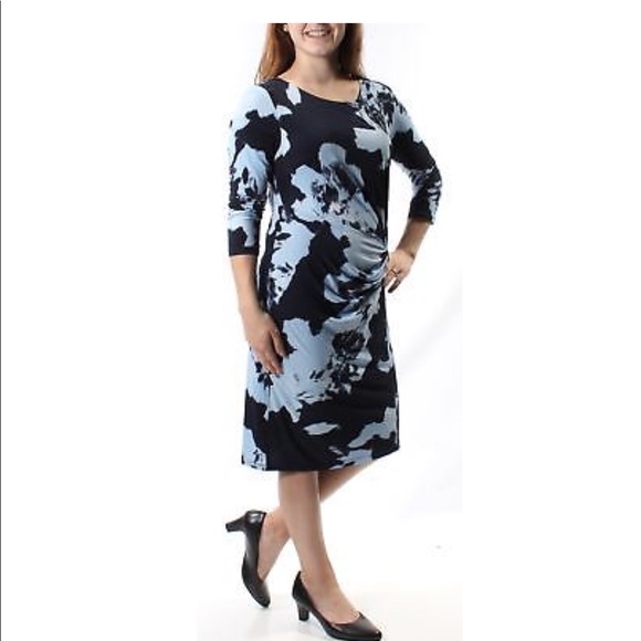 NWOT Inc. Black-Blue dress size M - Picture 1 of 2