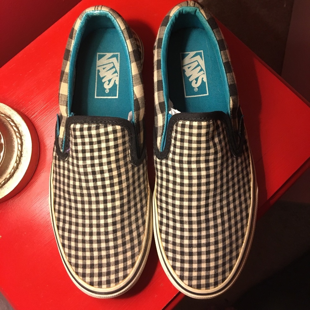 Vans Black & White Checkered Slip-ons size 8