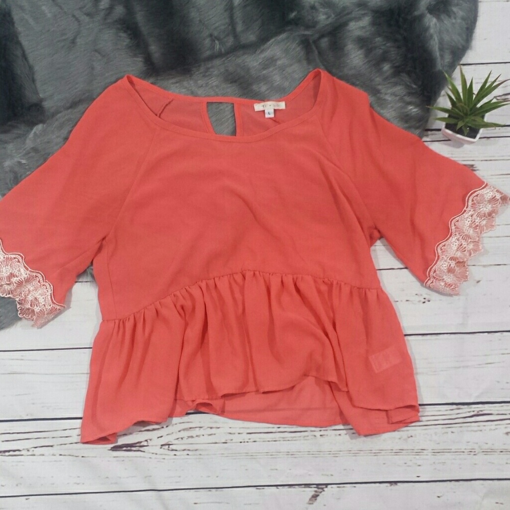 Pop Over Oversized Pink Embellished Blouse