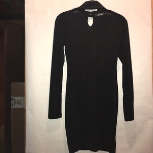 Motel NWOT black long-sleeve choker dress