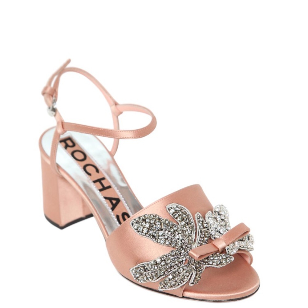 ❌sold out❌Rochas crystal satin sandals US 36