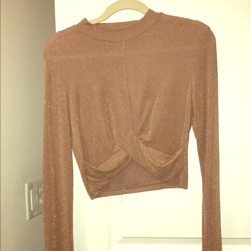 Gold Shimmery Crop Top