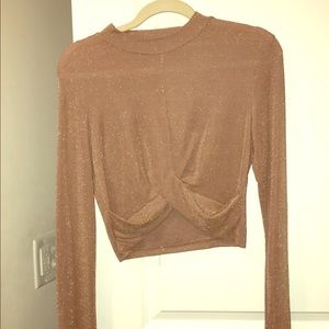 Gold Shimmery Crop Top