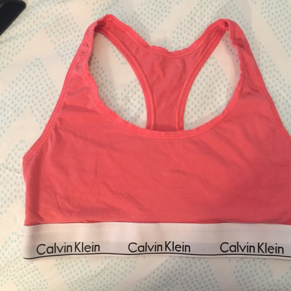 Brand NEW Calvin Klein Sports Bras 1 Coral 1 Grey
