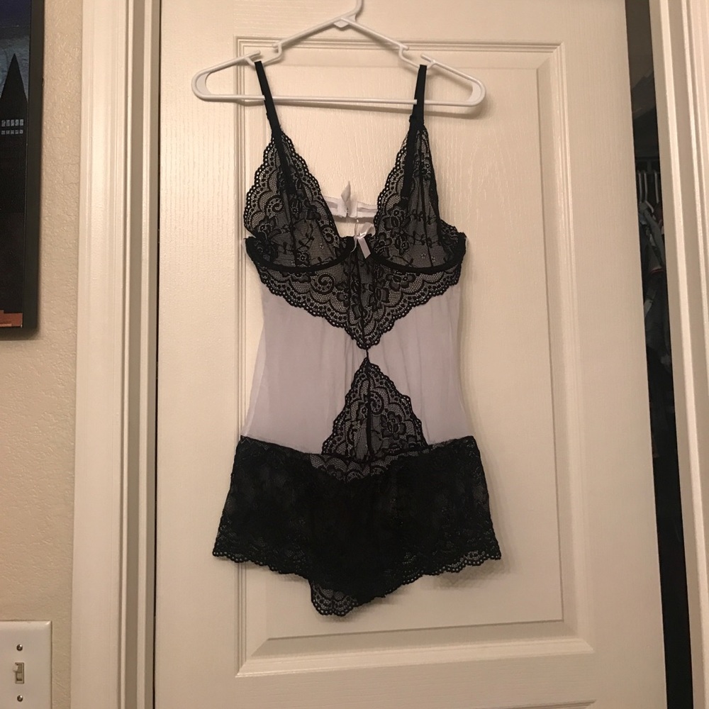 Black and white lingerie