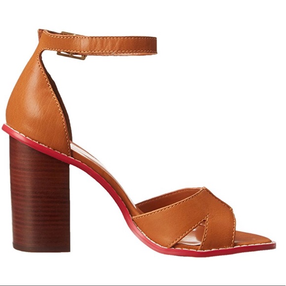 Leather Grain Block Heel Ankle Strap Sandal - Picture 7 of 7