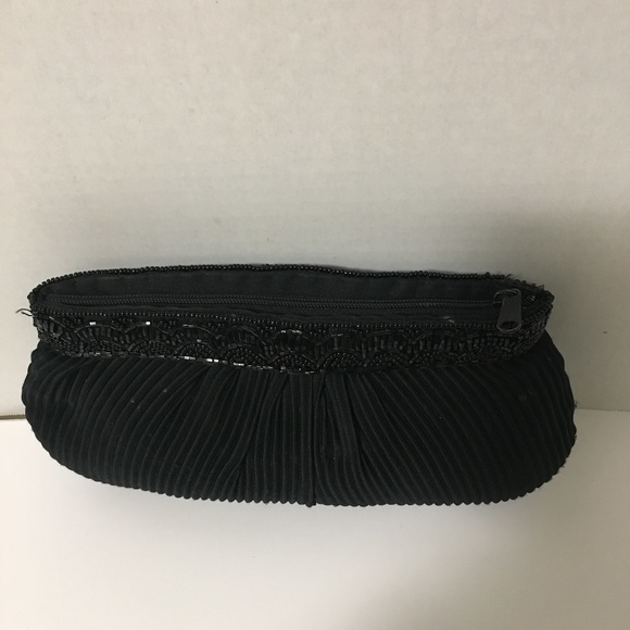 Accordion Satin Formal Clutch with Shiny Beads EUC - Picture 7 of 8