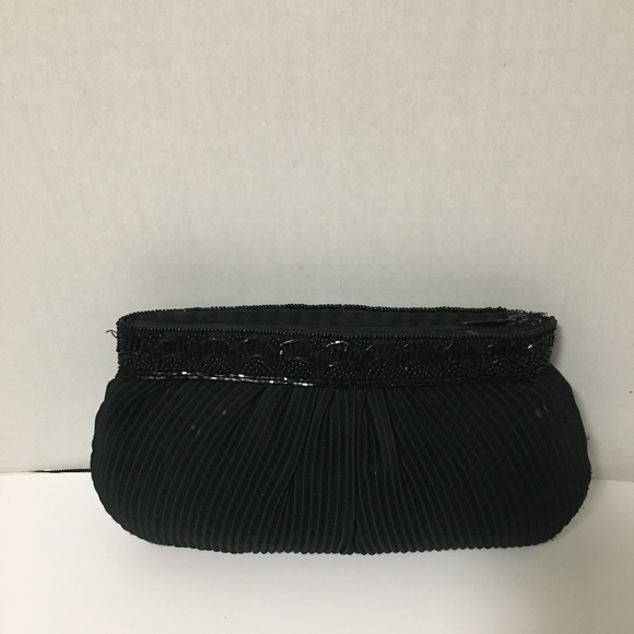 Accordion Satin Formal Clutch with Shiny Beads EUC - Picture 3 of 8