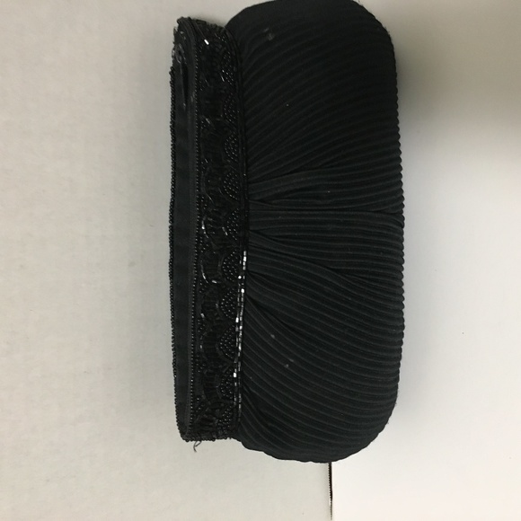 Accordion Satin Formal Clutch with Shiny Beads EUC - Picture 2 of 8