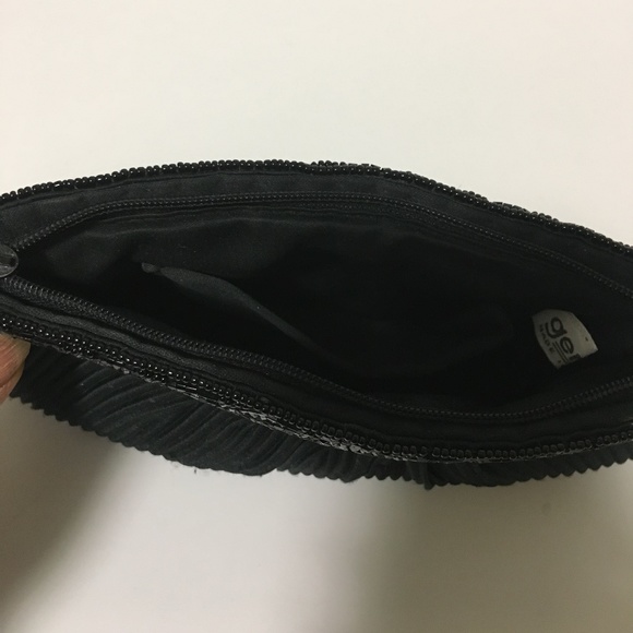 Accordion Satin Formal Clutch with Shiny Beads EUC - Picture 8 of 8