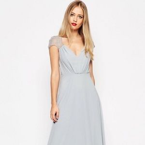 ASOS Kate Lace Maxi Dress in Gray