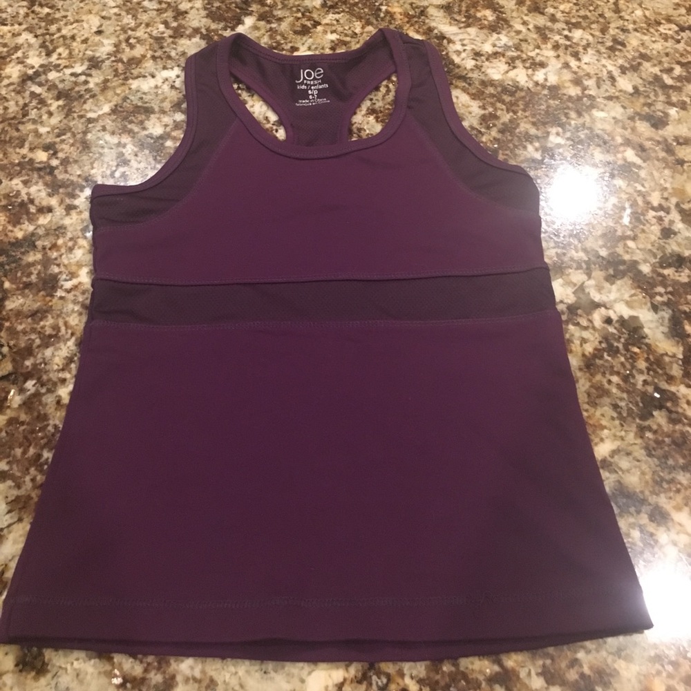 Joe Fresh Racer Back tank Top Eggplant Small 6/7