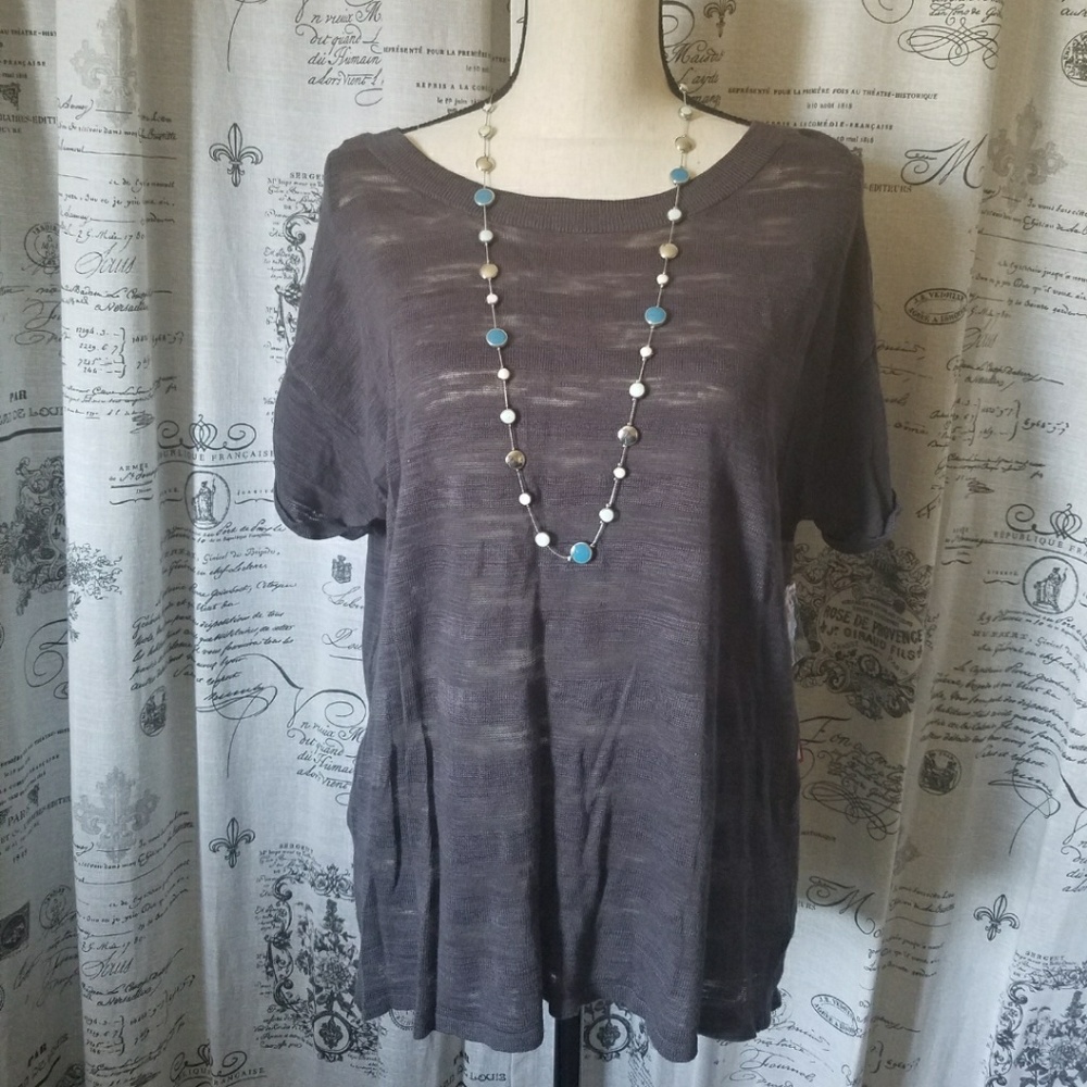 GRANITE TEXTURED SS SWEATER TOP