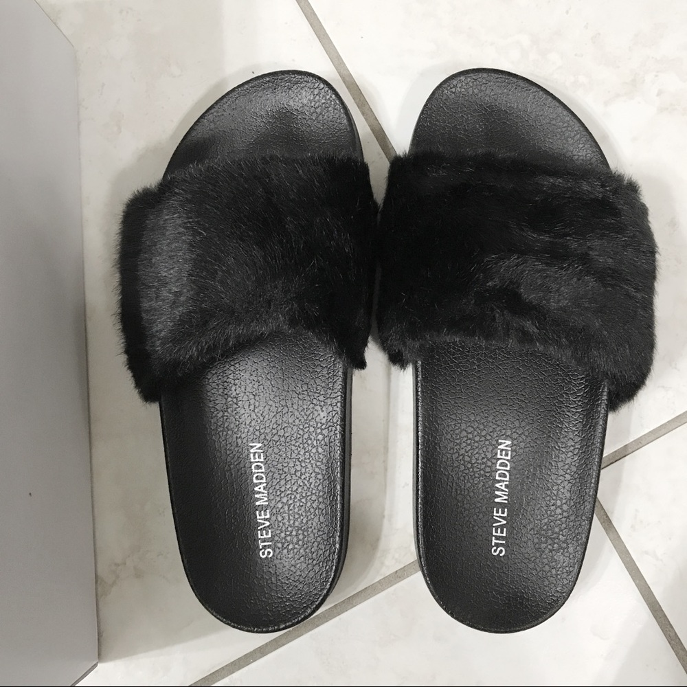 Steve Madden Faux Fur Slippers