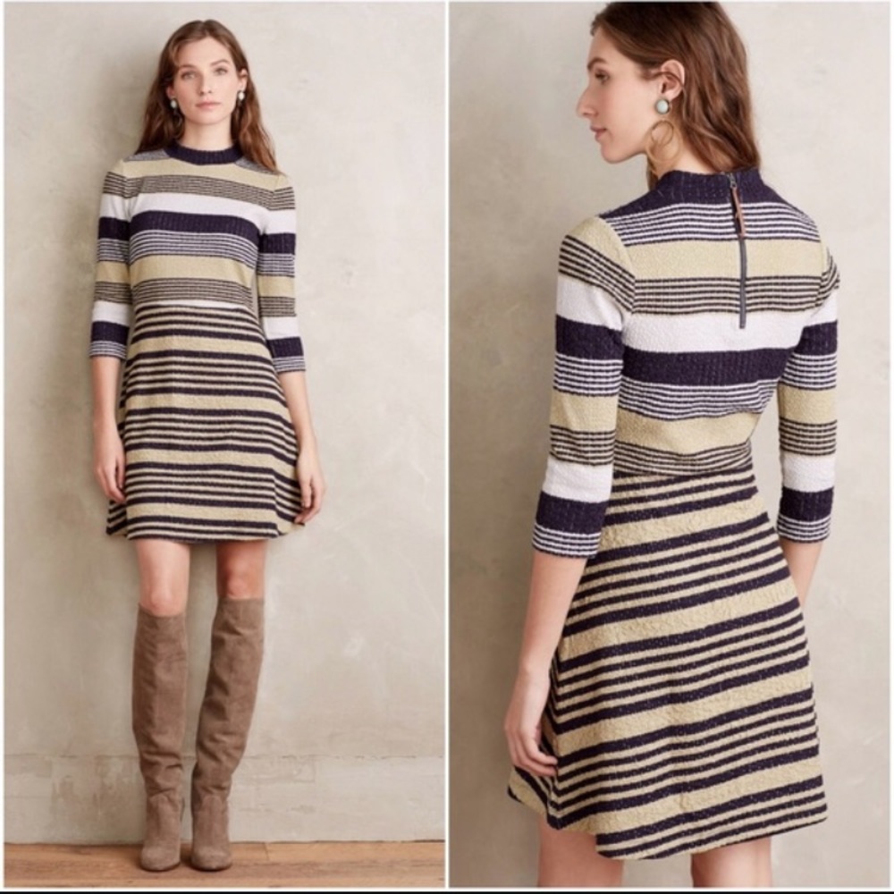 Anthropologie texturized stripe dress