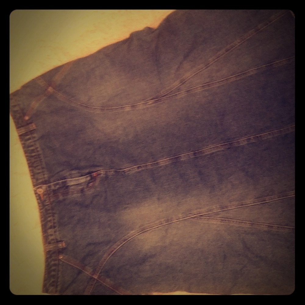 Plus size full length denim skirt Jvc367p