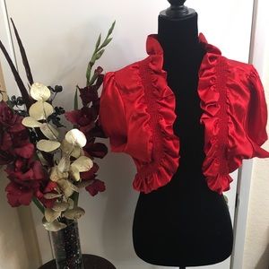 💜Red Ruffle Shrug💜✖️Bundle 2+ % Off✖️
