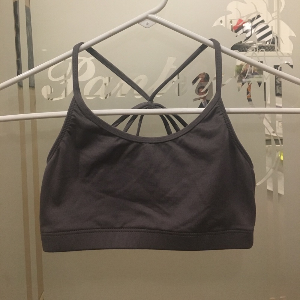 MotionWear Small gray racer back sport dance bra