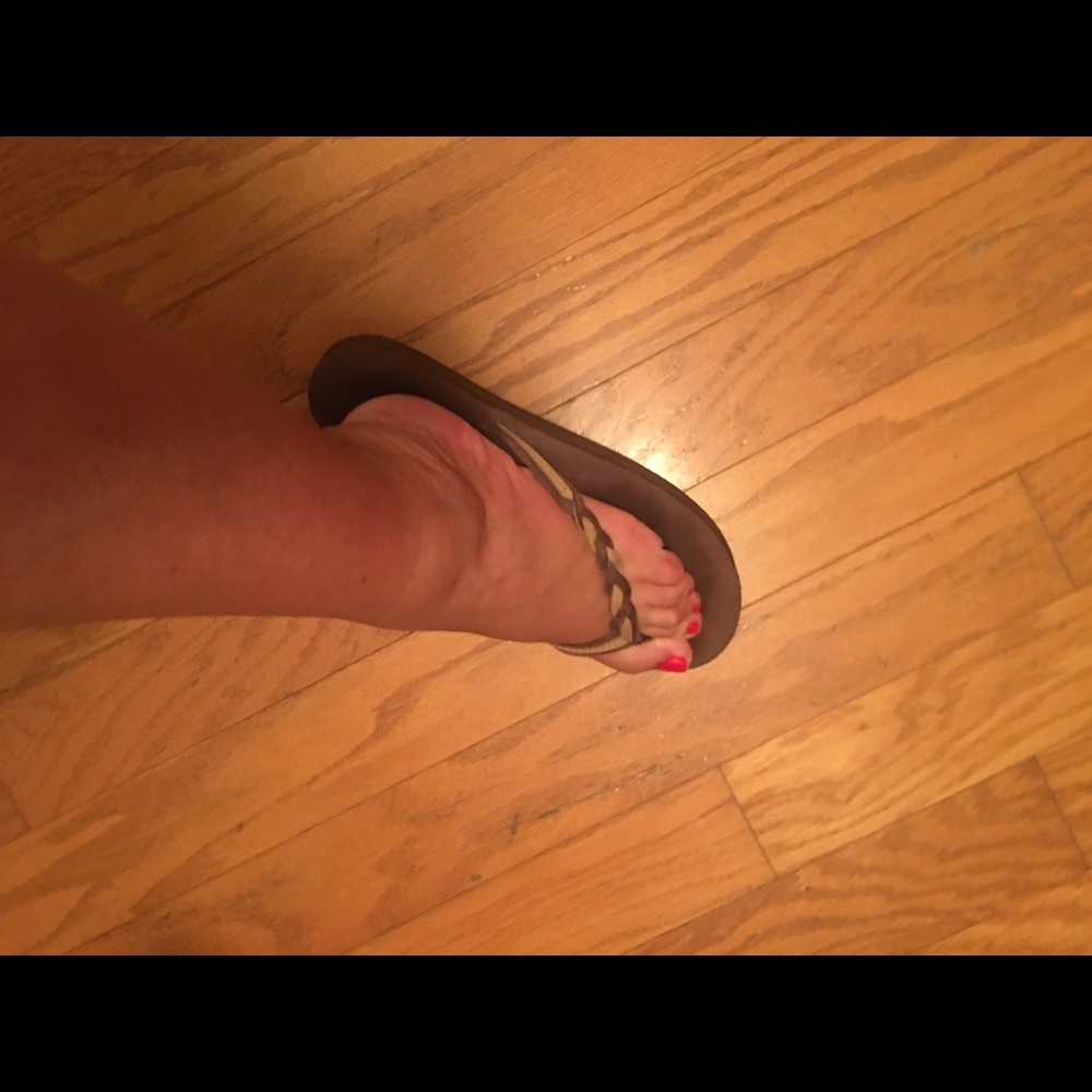 Rainbow Leather Flip Flops