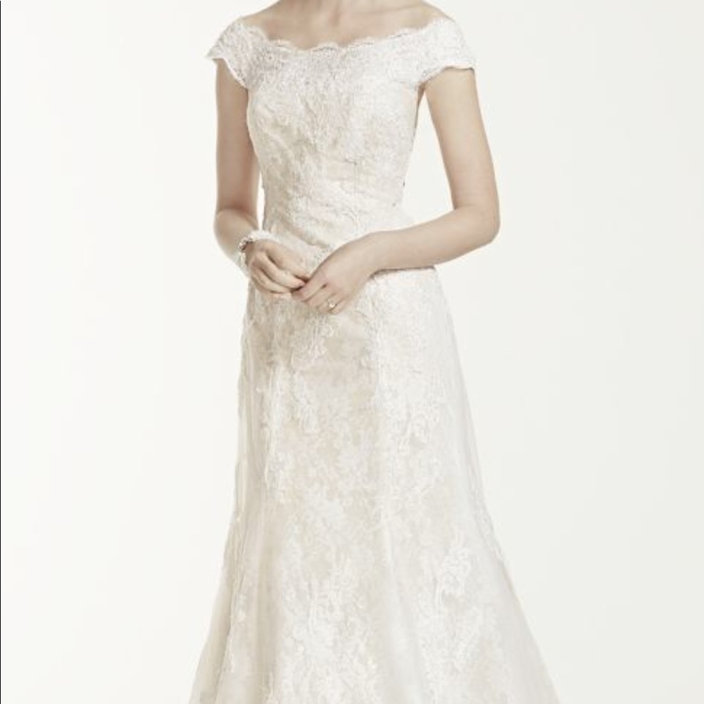 Oleg Cassini Ivory/Champagne wedding dress