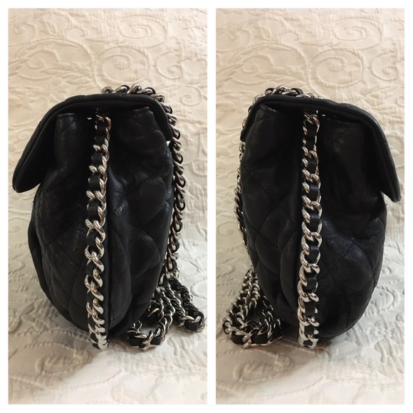 Chanel Flap Medium Chain Around Black Silver Chain - Picture 4 of 8