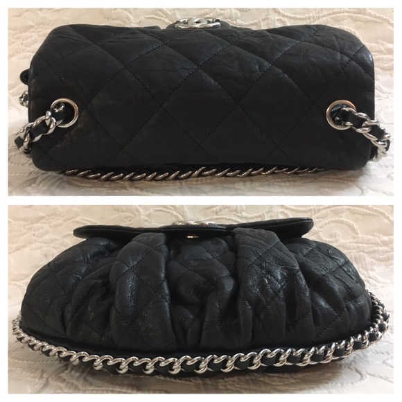 Chanel Flap Medium Chain Around Black Silver Chain - Picture 5 of 8